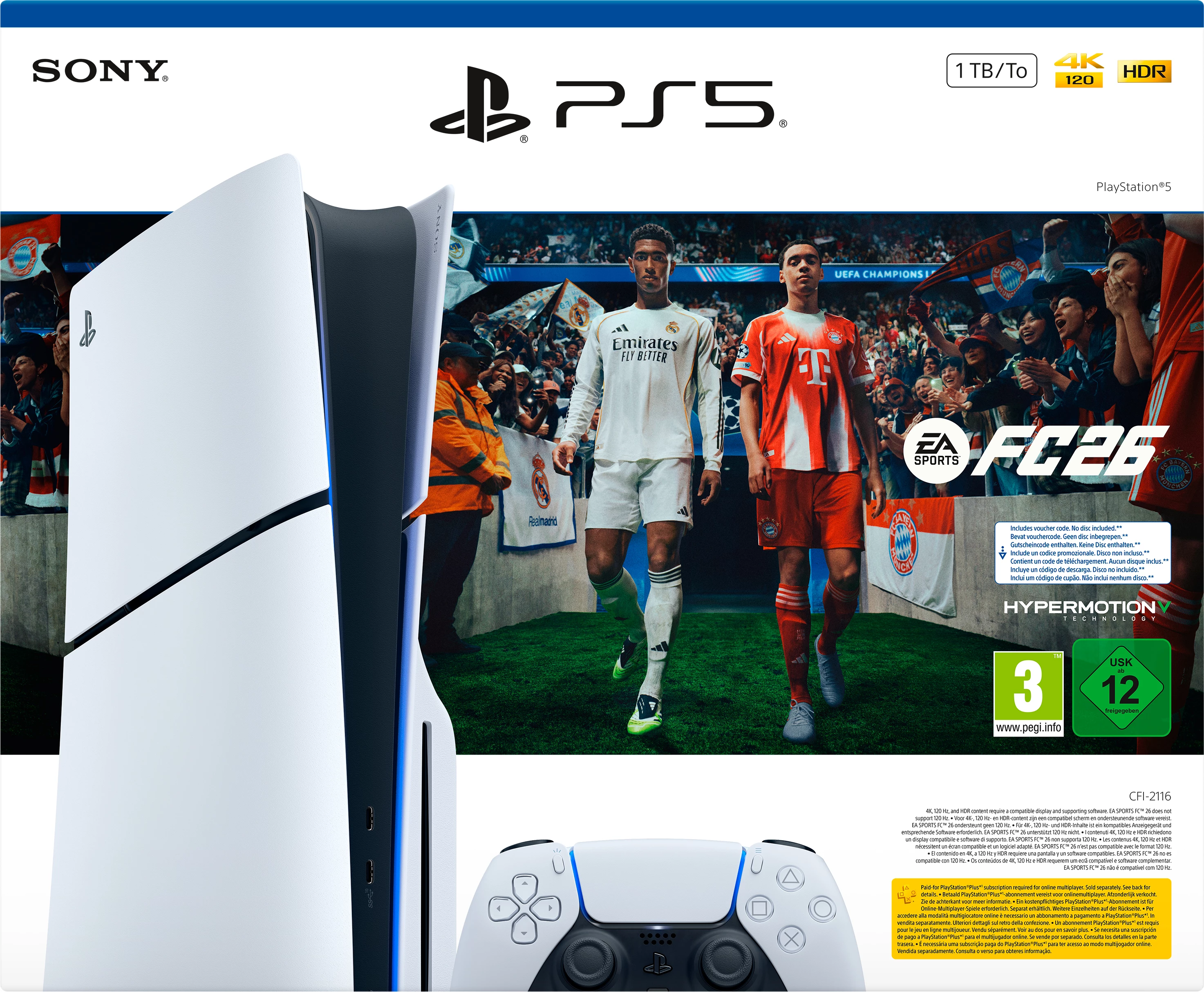 Konzola PlayStation 5, 1 TB, Standard Edition E Chassis, bela + EA Sports FC 26 (ITA) - Sony