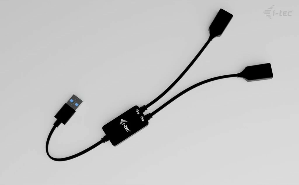 USB-HUB 2 vrat 2x USB-A 3.2 Gen 1, črn, I-Tec