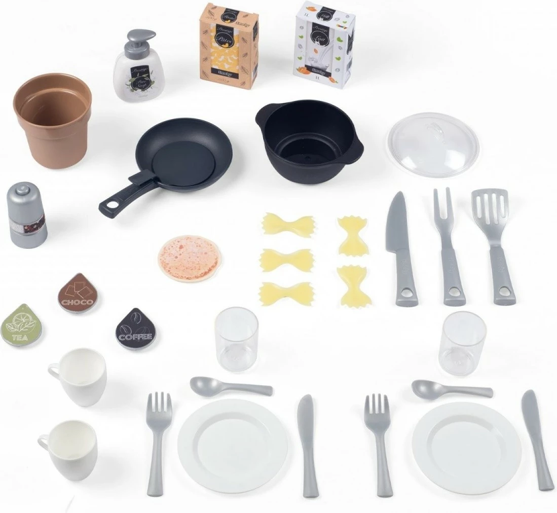 Igrača kuhinja Loft Kitchen Smoby, plastika, večbarvna, set s 32 dodatki