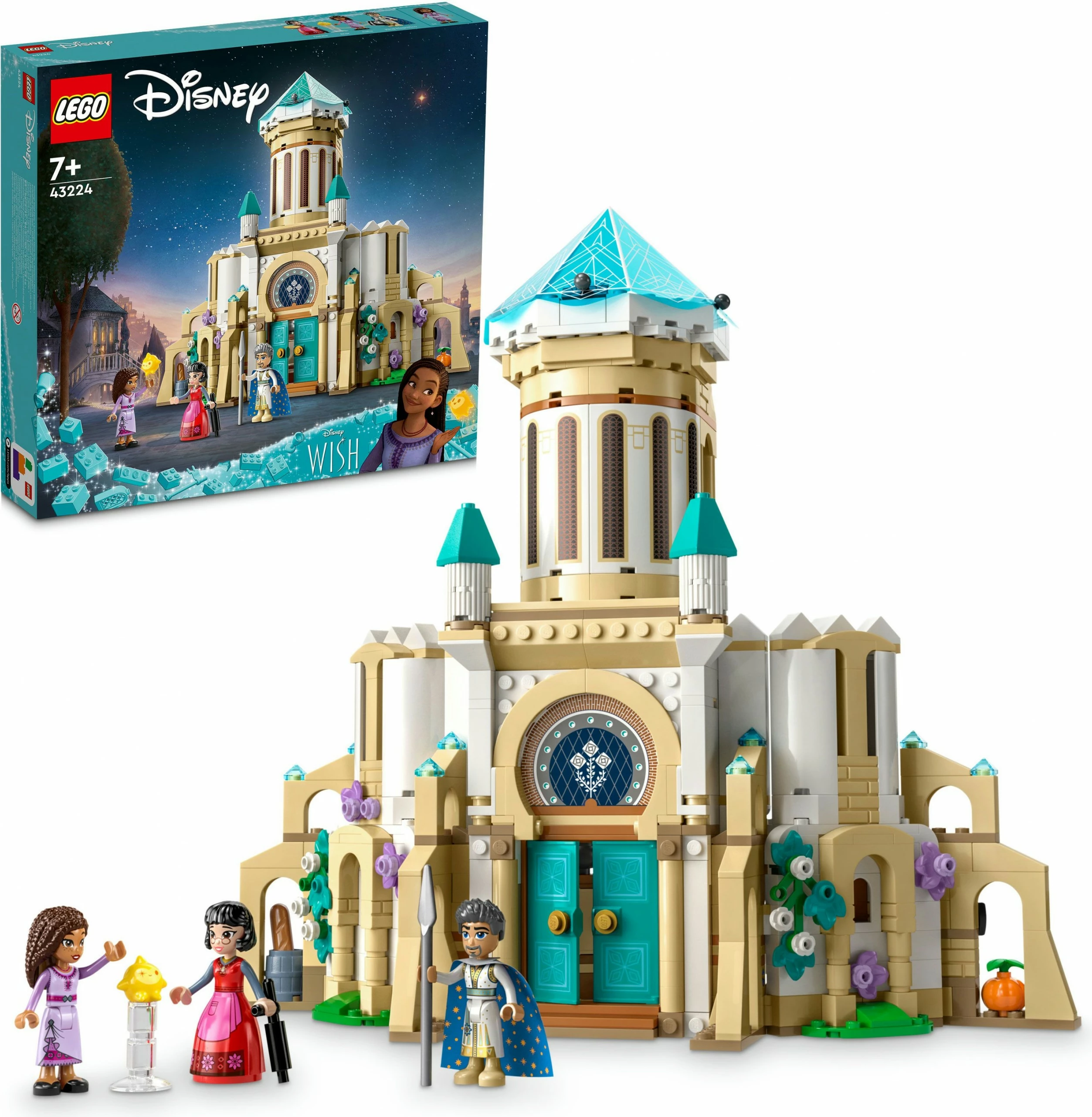 Komplet gradnje LEGO Disney Grad kralja Magnifica 43224, 613 kosov, večbarven