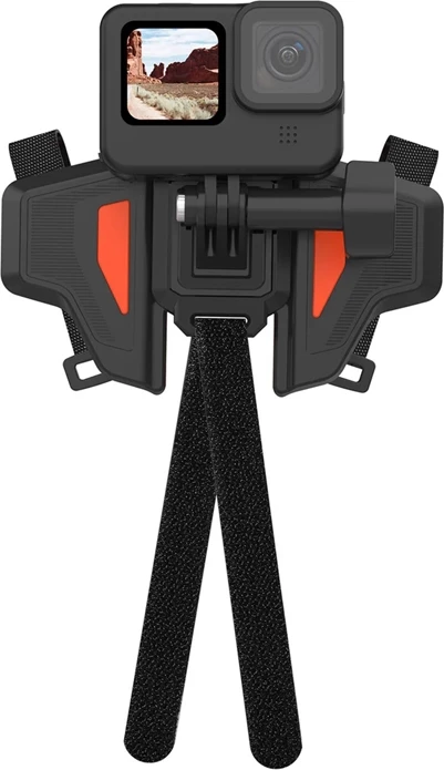 Nosilec za čelade za športne kamere, Telesin GP-HBM-MT2-YH, za GoPro, univerzalen, črno-rdeč