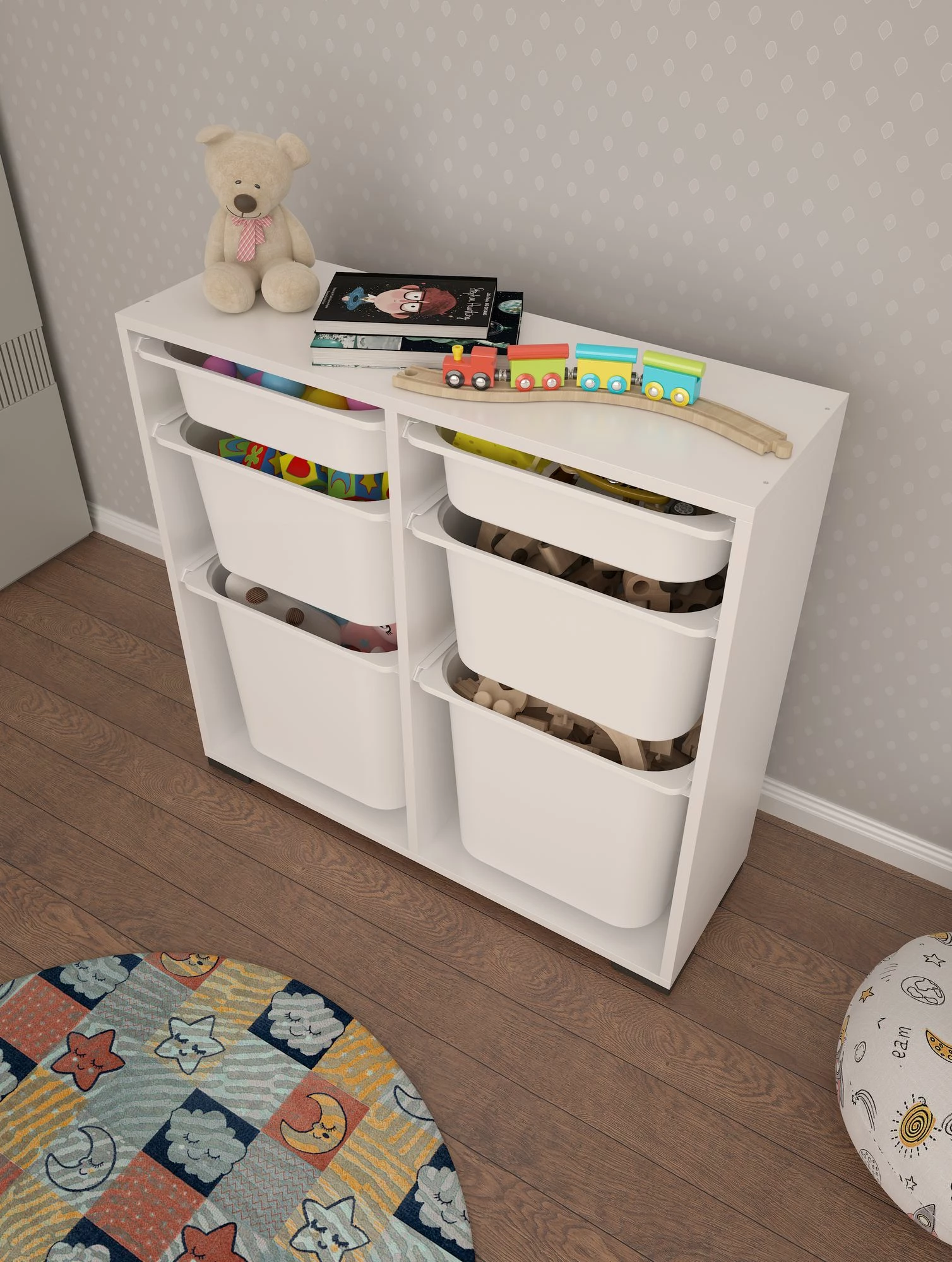 Večnamenska omara Carla, bela