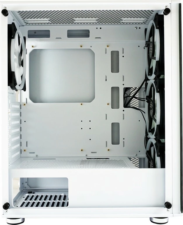 Gaming ohišje LC-Power 803W RGB, Midi Tower, kaljeno steklo, črno/belo