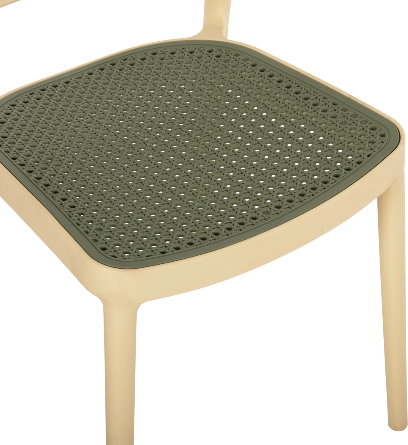 Stol iz polipropilena MEKO FH5934.04 bež in olivno zelen 41x49x102Hcm