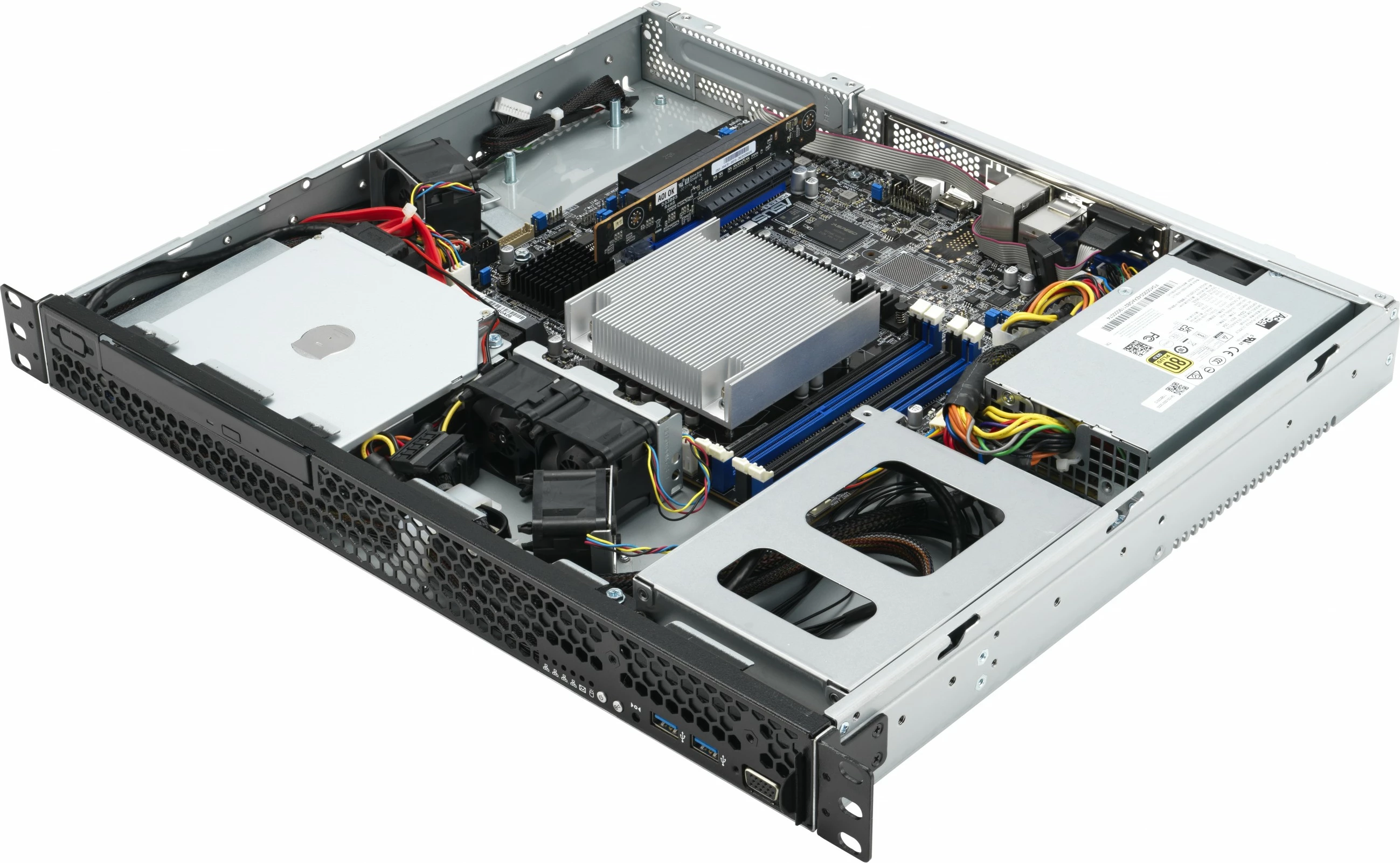 Kaseta za strežnik ASUS RS100-E11-PI2 barebone, 1U, Intel Xeon, 4x DIMM, 350 W, srebrna