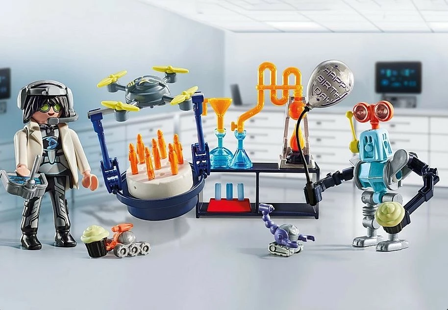 Set figuric Playmobil My Life 71450, znanstvenik z roboti, plastika