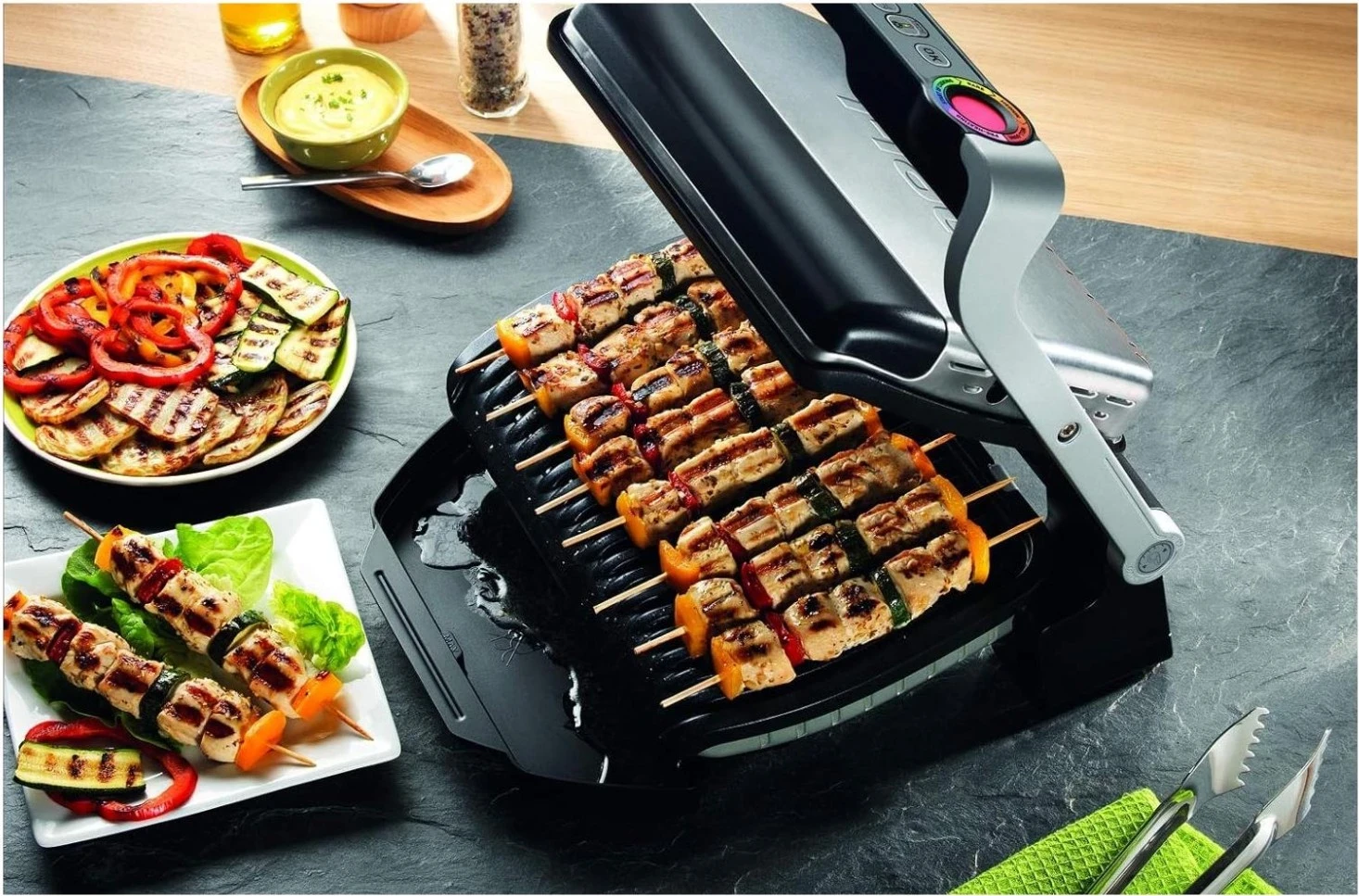 Grill za mizo Tefal OptiGrill+ GC716D12, srebrn
