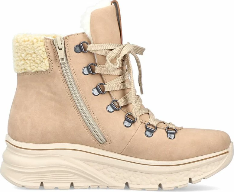 Izolirane in vodoodporne ženske škornje Rieker, kremne