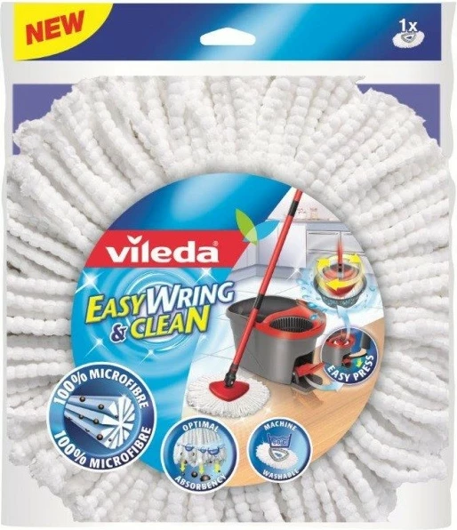 Mikrofiberska prevleka za mop Vileda Easy Wring and Clean, 100% mikrofibra, bela