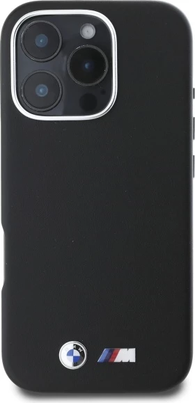 Ovitek za telefon BMW M Smooth Full Wrapped Metal MagSafe za iPhone 16 Pro, črn