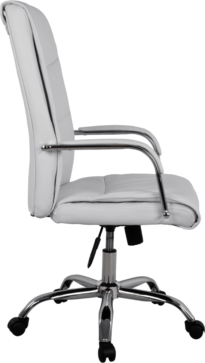 Direktorski pisarniški stol bele barve s kromirano osnovo Jacob FH1044.12 57x75,5x100 cm