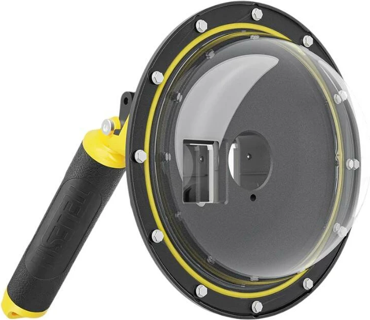 Kupolno ohišje (dome port) za DJI Action 3/4, 50/50 učinek, do 30 m, Telesin OA-DMP-001, z dodatki