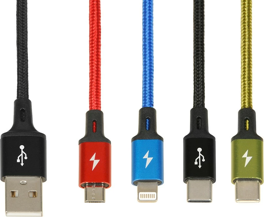 USB kabel 4-v-1 iBOX IKUM4W1CLR, 1,2 m, črn