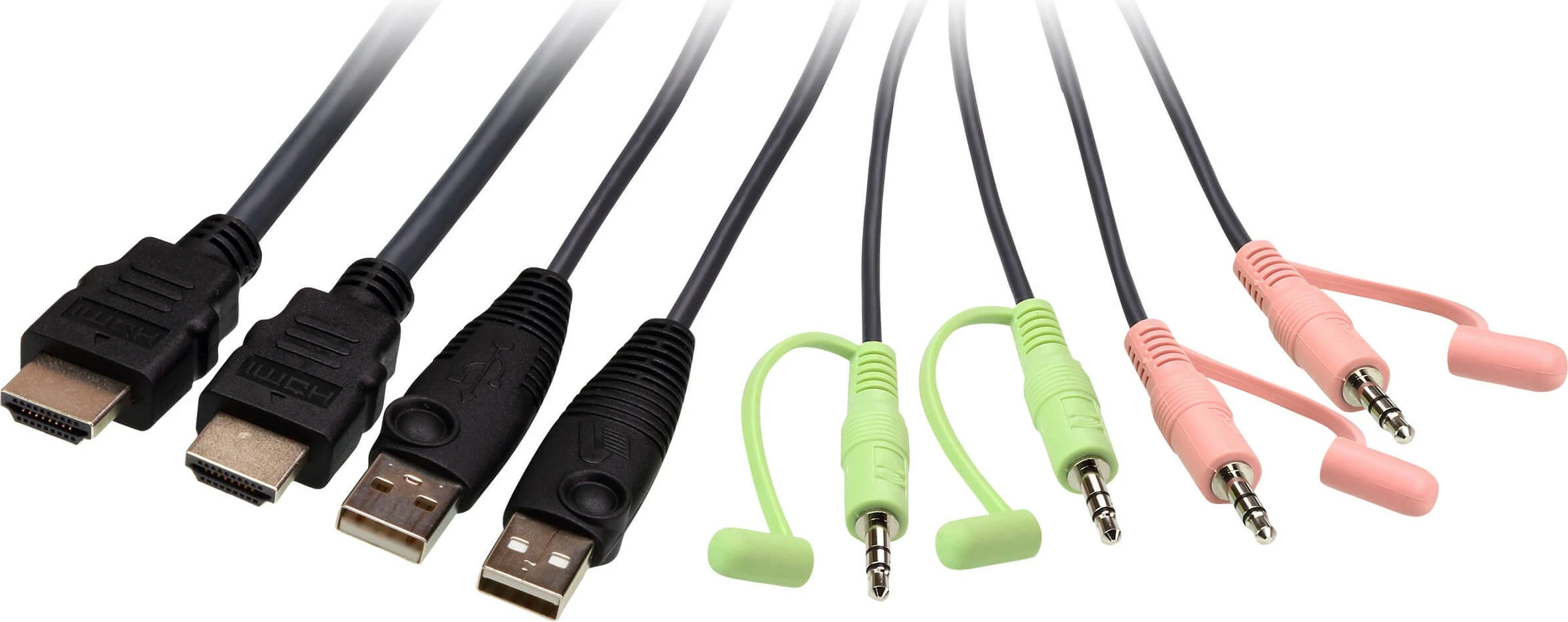 KVM preklopnik, 2 vrata, USB, HDMI 4K, ATEN CS22H, črn