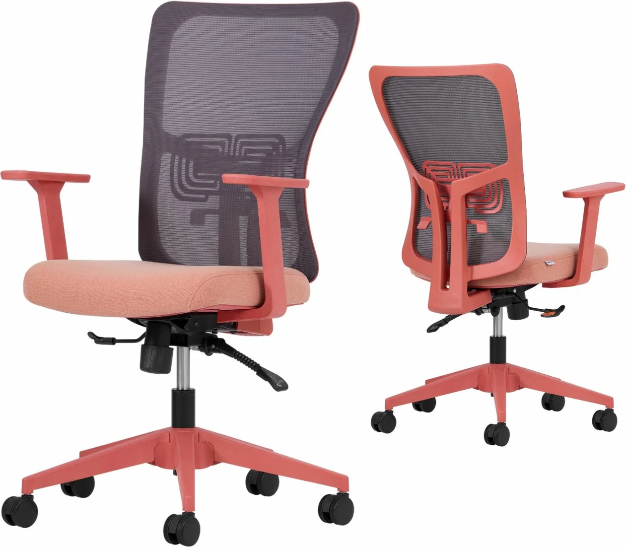 Set pisarniških stolov (2 kosa) Skye Decor, ledvena opora 108, barva losos