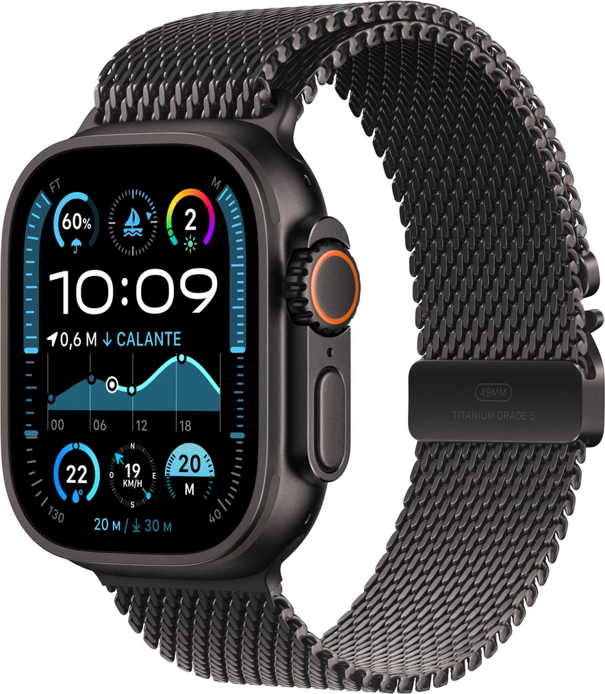 Pametna ura Apple Watch Ultra 2 MX5U3FD/A, 49 mm, Milanese pašček, črno/siva