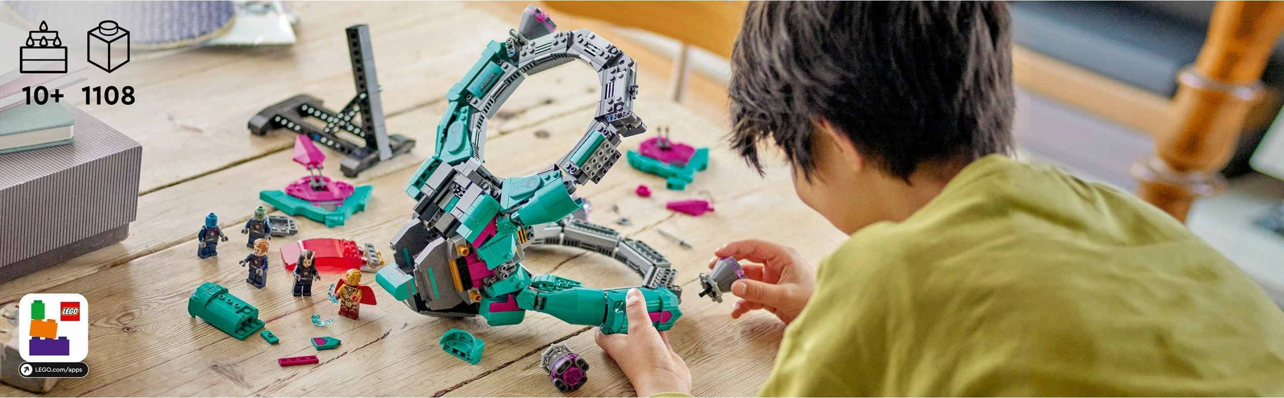 Gradbeni set Novo Guardiansovo plovilo LEGO Marvel Super Heroes, 1108 kosov, večbarven