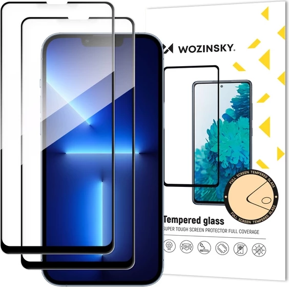Kaljeno steklo Full Glue za Xiaomi POCO M7, Wozinsky, 2 kosa, črn okvir