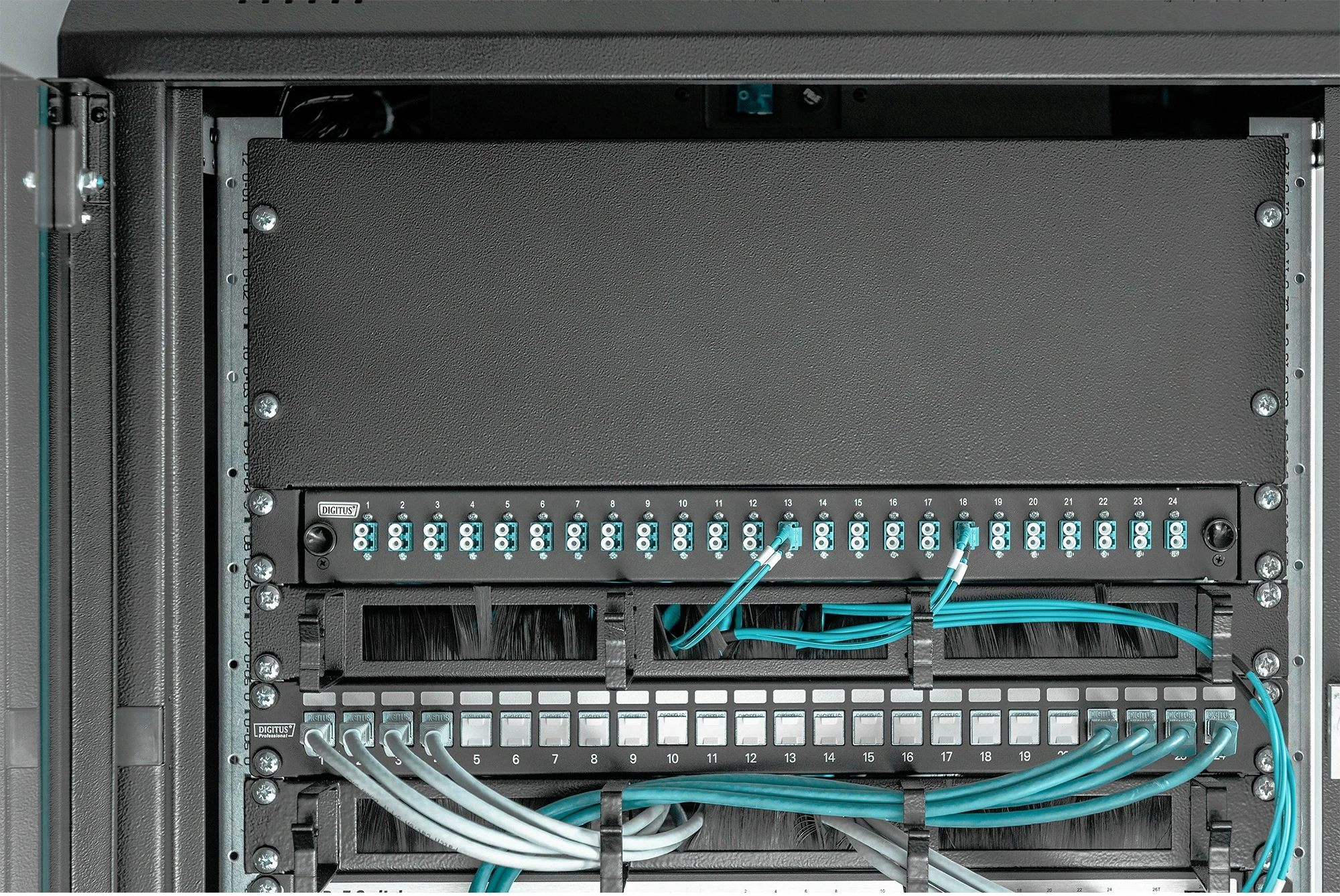 Prazni panel 4U za 19-palčni kabinet, Digitus, črn