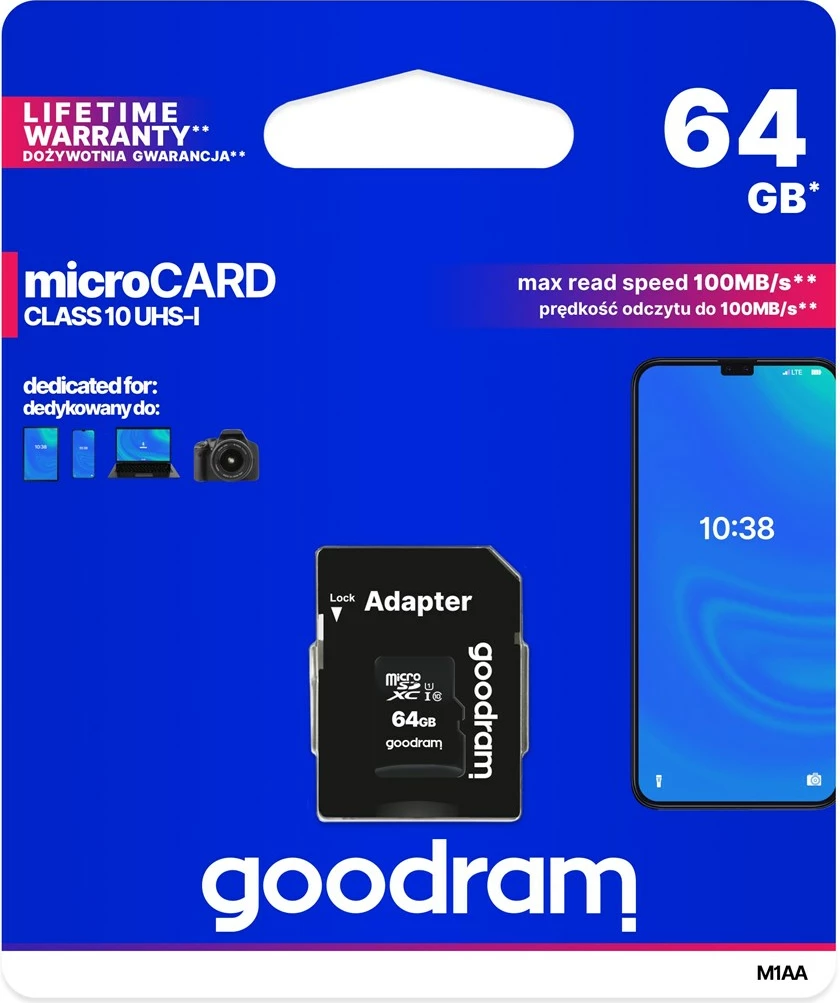 MicroSDXC kartica Goodram M1AA-0640R12, 64 GB, črna