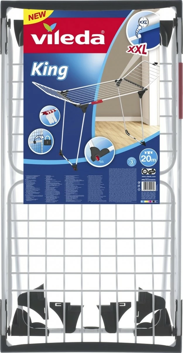 Sušilnik perila Vileda King 157247, črn/bel