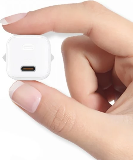 Stenski polnilec AUKEY PA-B1 Omnia Mini, 20 W, 1x USB-C, bel