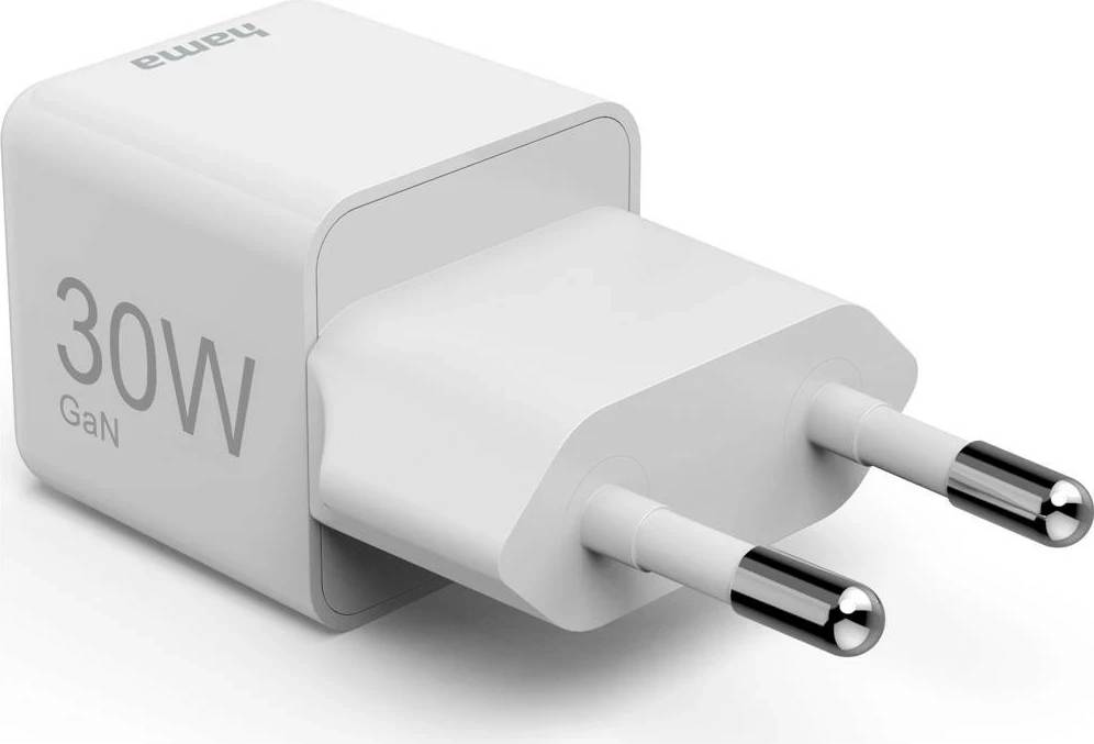 Supermini mrežni polnilec 30W GaN PD/QC, 1x USB-C, bel – Hama