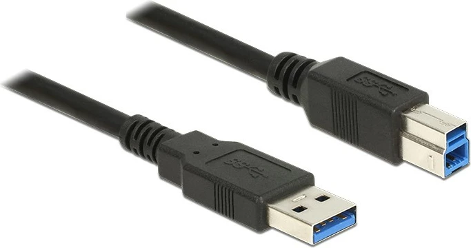 USB kabel USB A na USB B, 2 m, USB 3.2 Gen 1, črn — DeLOCK 85068