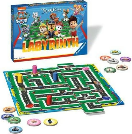 Družabna igra Paw Patrol Junior Labyrinth, Ravensburger, za otroke, 2–4 igralci, večbarvna