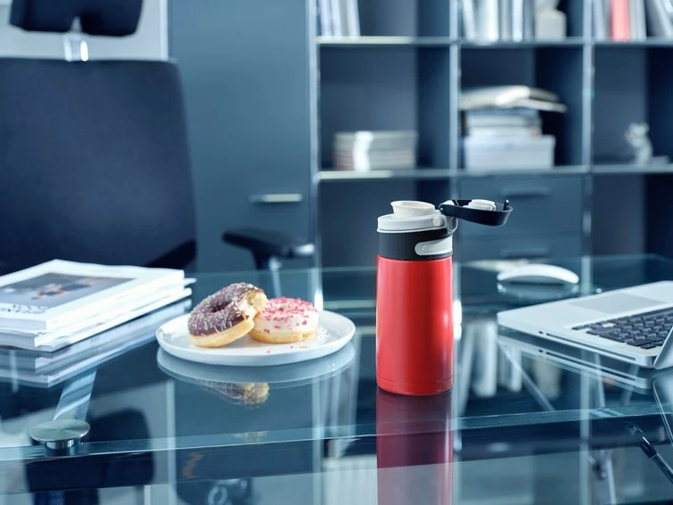Potovalna termovka Leifheit 3245, 350 ml, črna/rdeča, nerjaveče jeklo