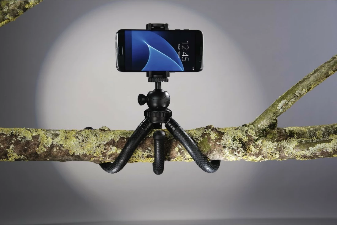 Mini stojalo 3-v-1, 27 cm, sferična glava, 1/4" navoj, za pametni telefon in GoPro — Hama FlexPro, MPN 4605, črno