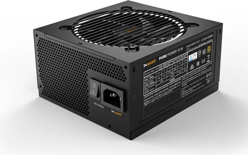 Napajalnik be quiet! PURE POWER 12 M, 1200 W, 20+4 pin ATX, črn