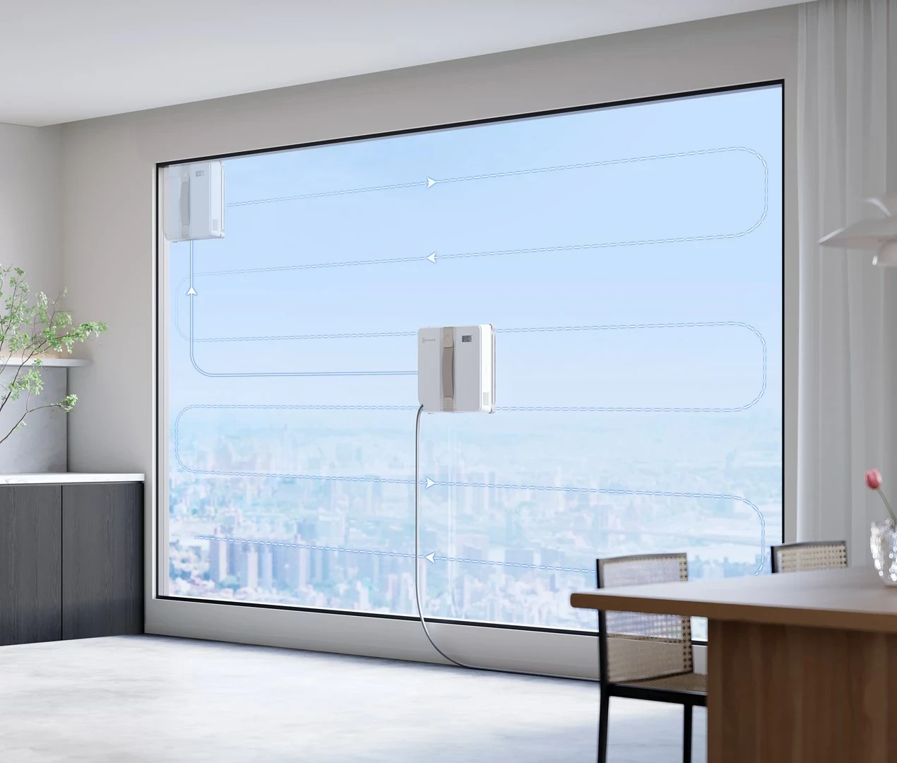 Robot za čiščenje oken Ecovacs Winbot MINI, 3000 mAh, bež