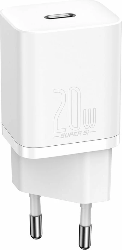 Hitri polnilec Baseus Super Si 1C, 20W, USB-C na Lightning 1 m, bel