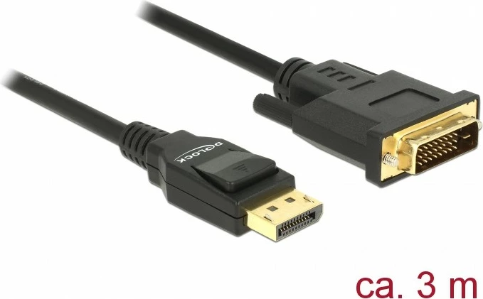 Kabel DisplayPort na DVI-D, 3 m, črn DeLOCK 85314