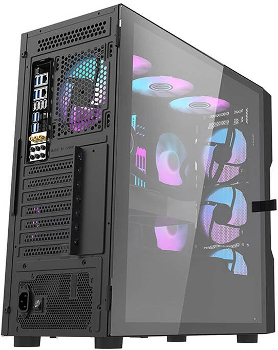 Računalniško ohišje Darkflash DK431 Mesh, Mid Tower, 4 ventilatorji ARGB, E-ATX/ATX/M-ATX, črno