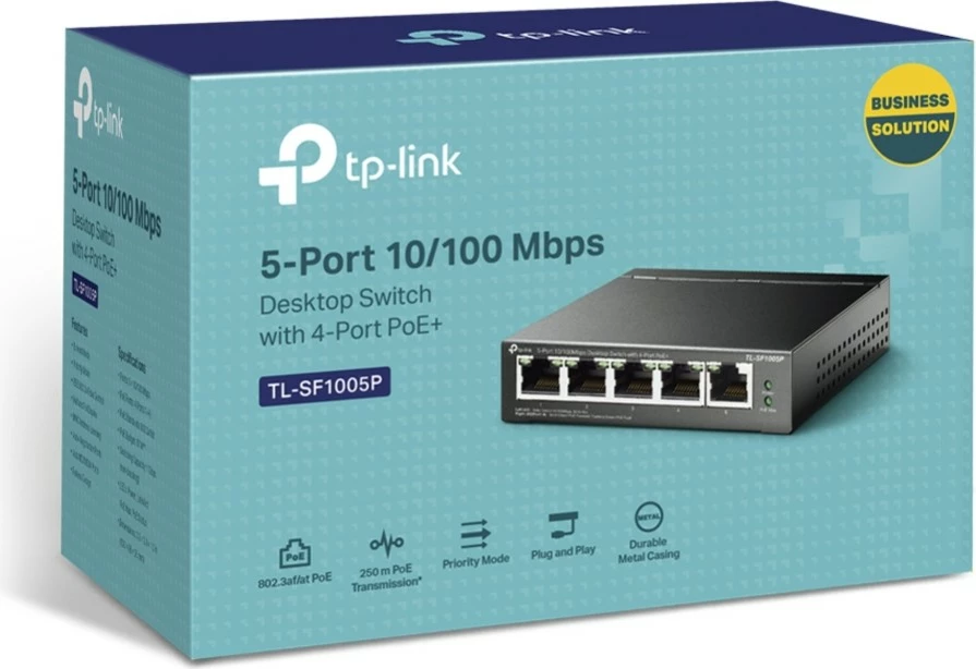 5-portni 10/100Mbps namizni PoE switch, neupravljan, Fast Ethernet, TP-Link