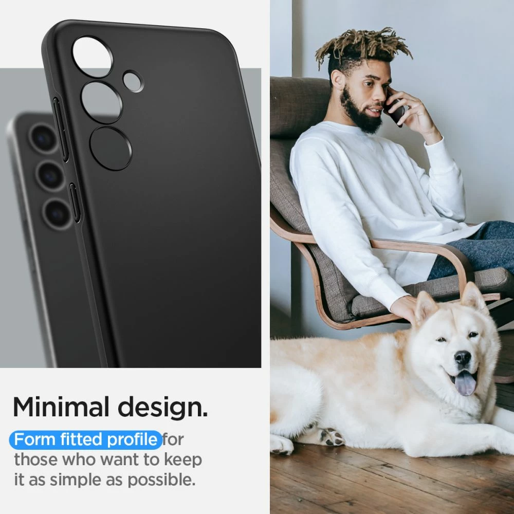 Tanek ovitek za telefon Spigen Thin Fit za Samsung Galaxy S24, črn