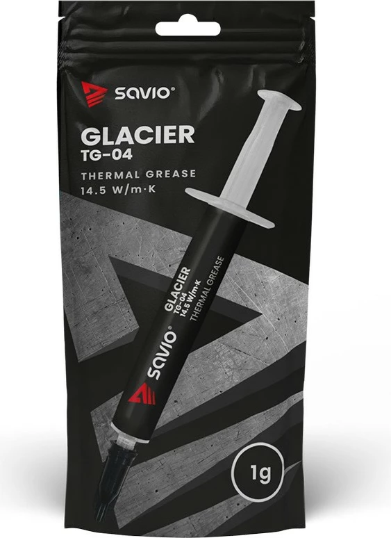 Toplotna pasta Savio GLACIER TG-04, 1 g, 14.5 W/mK, siva