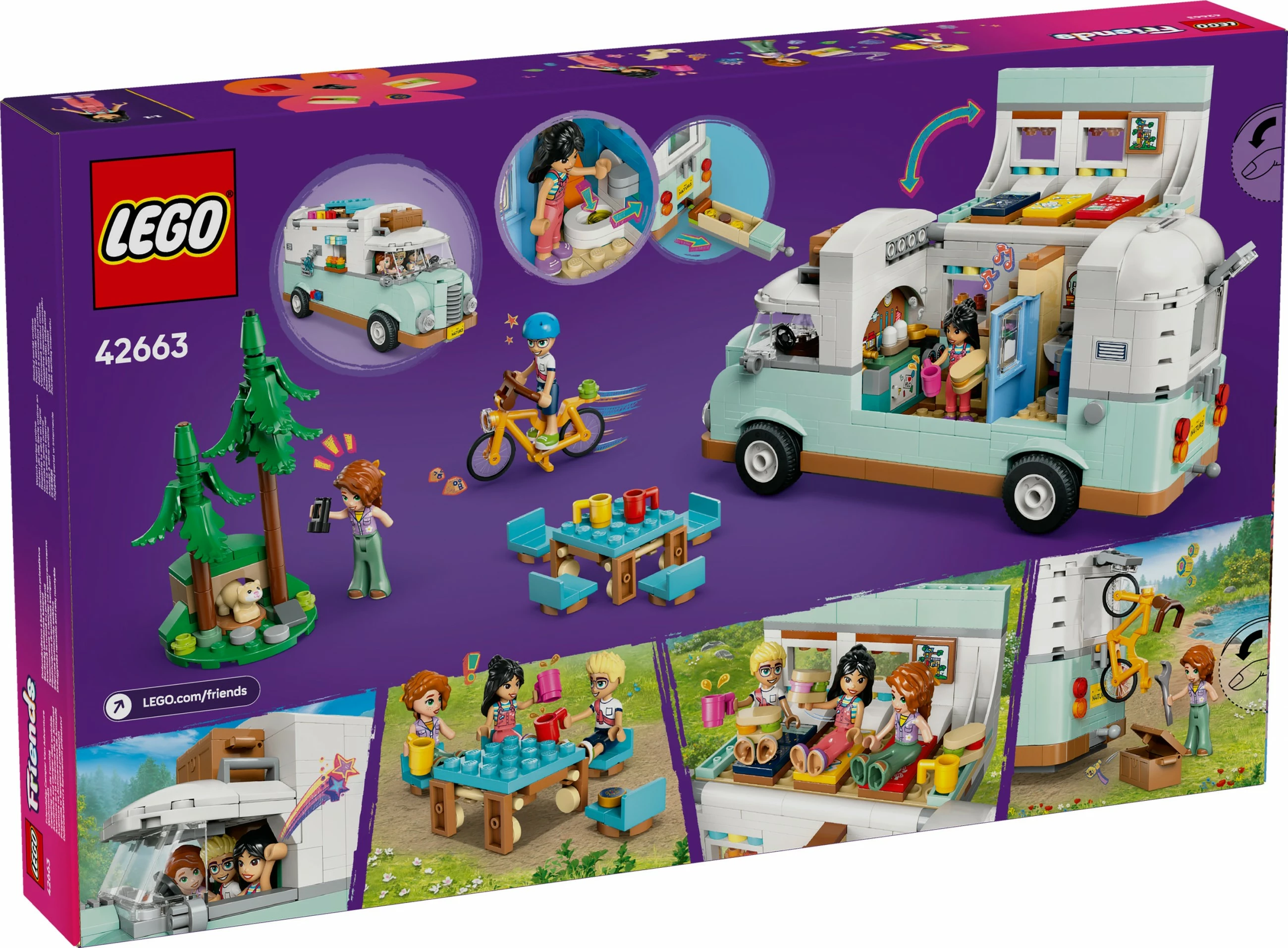 Set za gradnjo avtodoma LEGO Friends 42663, 778 delov, večbarven