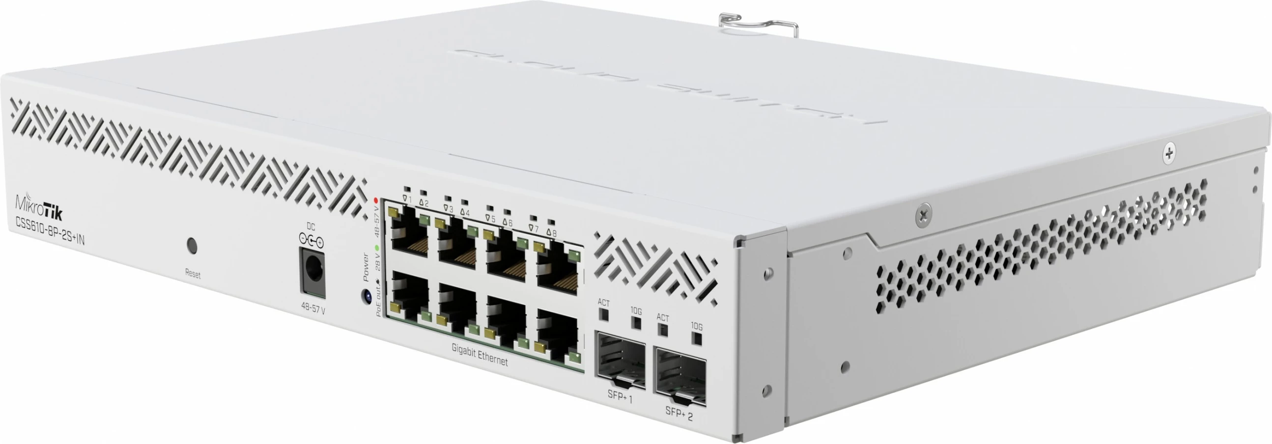 Upravljano stikalo Gigabit Ethernet s PoE, za montažo v rack - MikroTik CSS610-8P-2S+IN