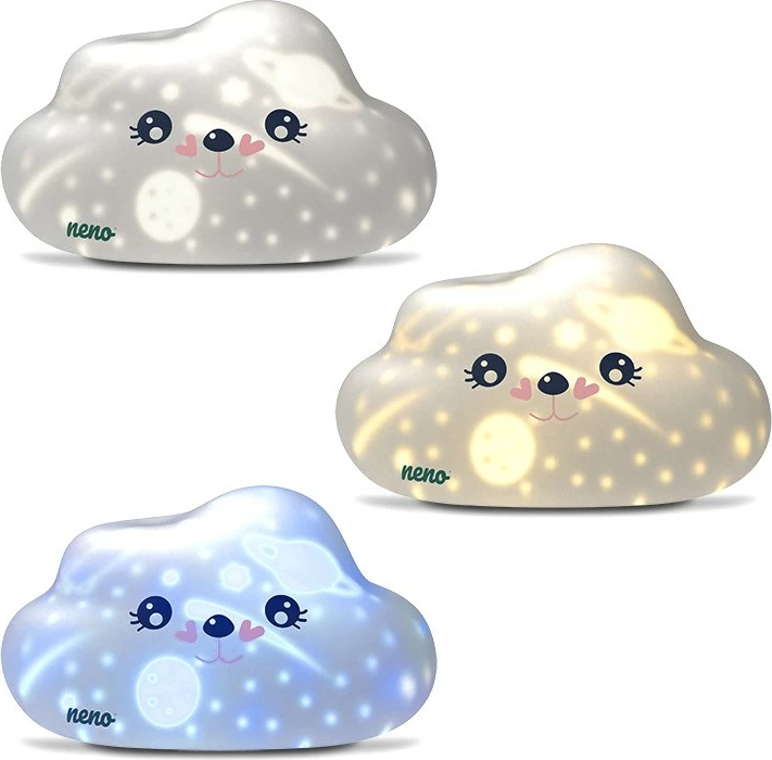 Nočna lučka iz silikona, LED, na dotik, Neno Cosmo, bela