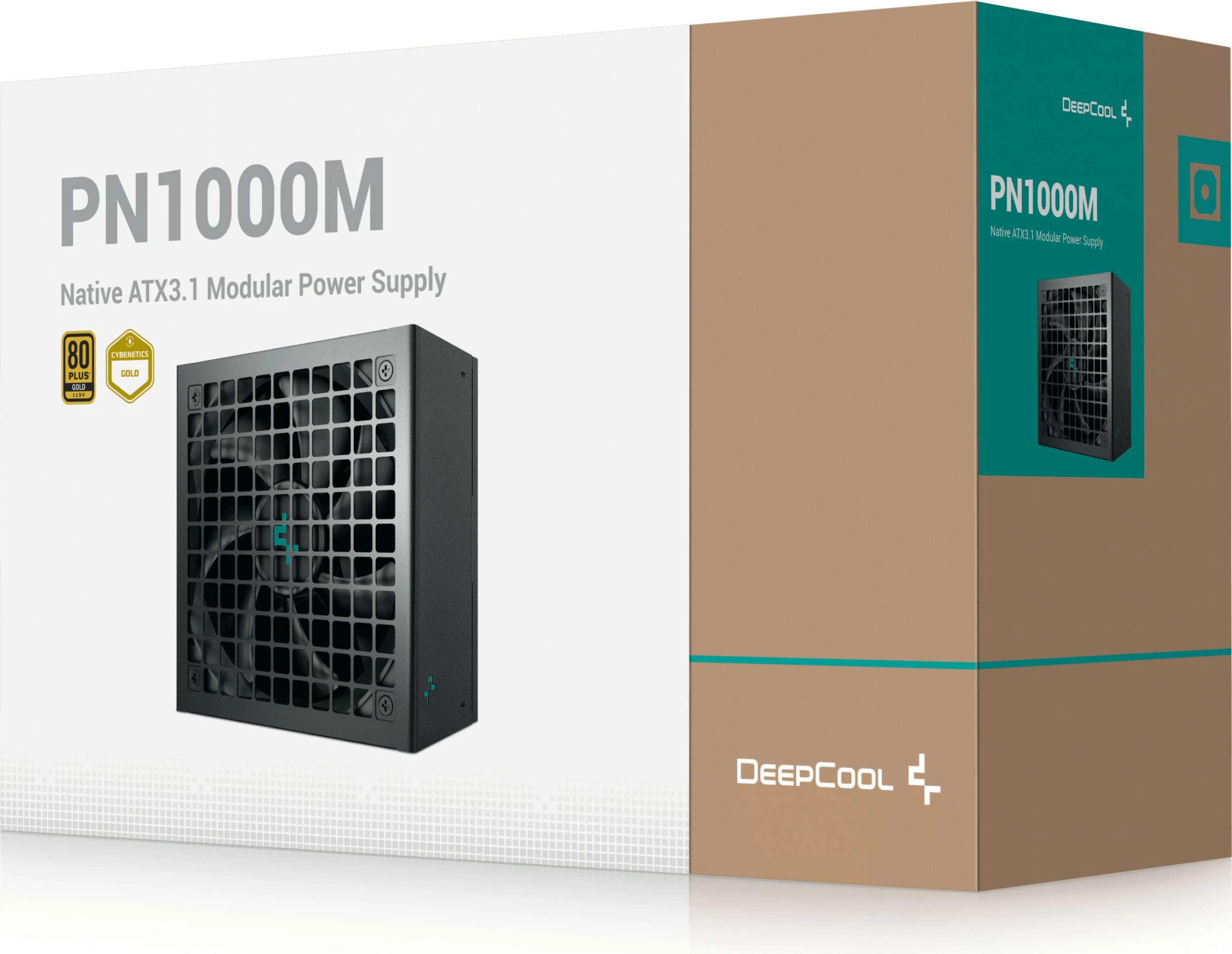 Napajalnik 1000W, 80 PLUS Gold, popolnoma modularen, Deepcool PN1000M, črn