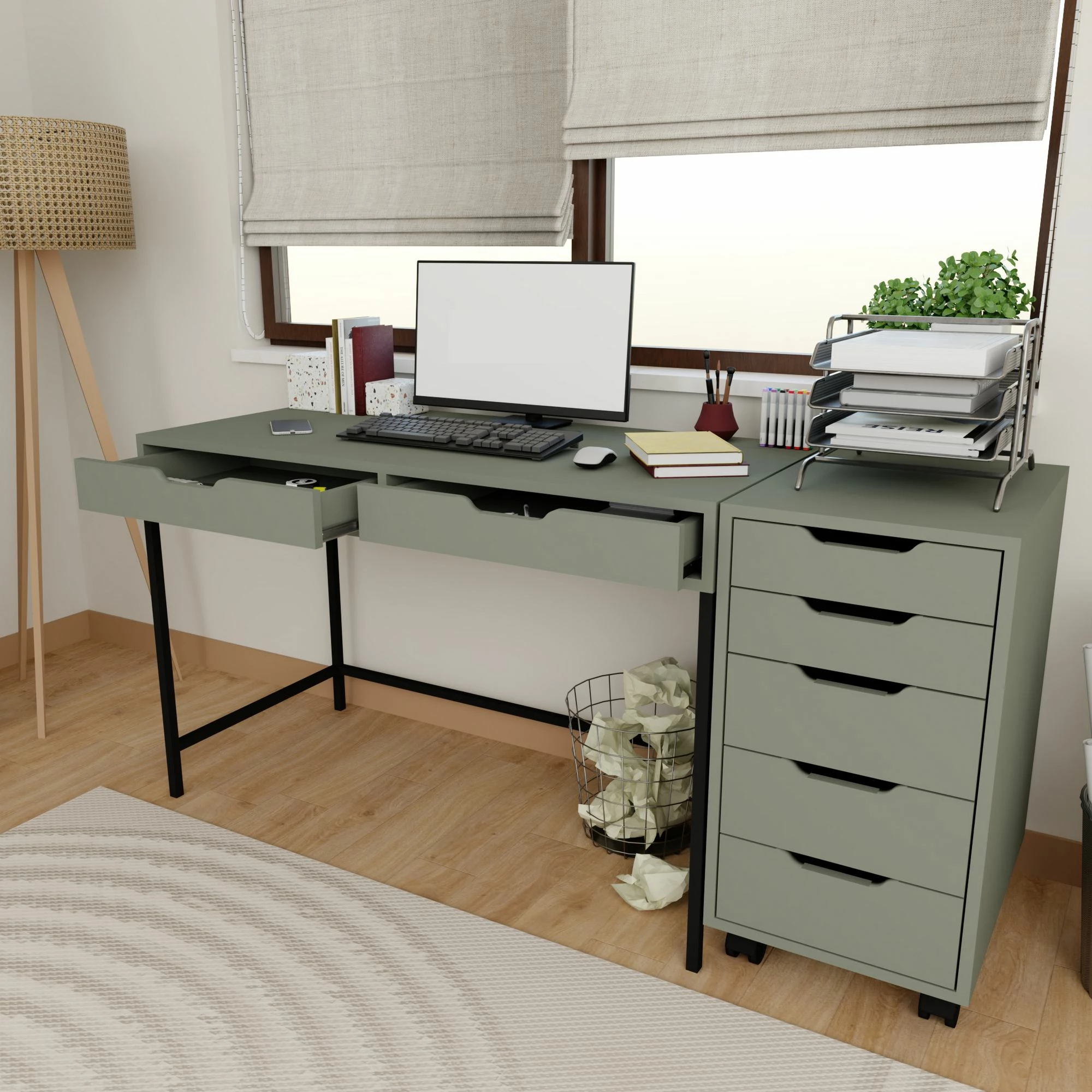 Miza za študij, zelena, Skye Decor, 1600-77