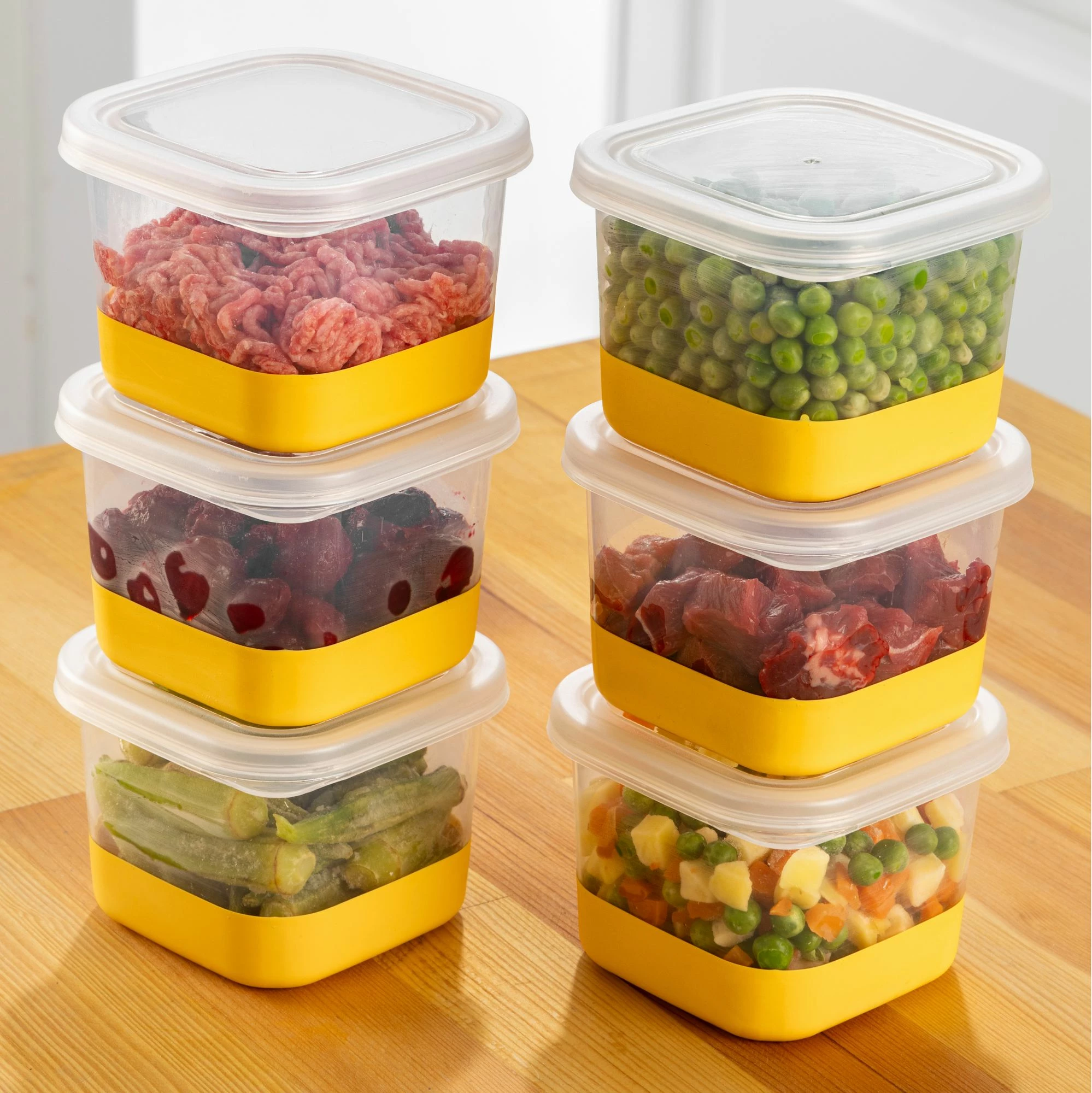 Set organizatorjev za hladilnik, 6 kosov, rumene barve, Hermia 6A