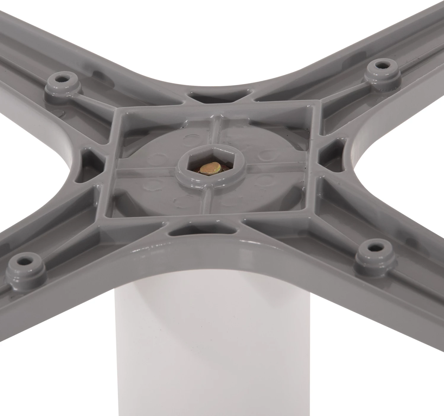 Osnova za mizo iz aluminija FH476.02 okrogla v mat beli barvi 48x48 cm križ Φ45Χ73H cm