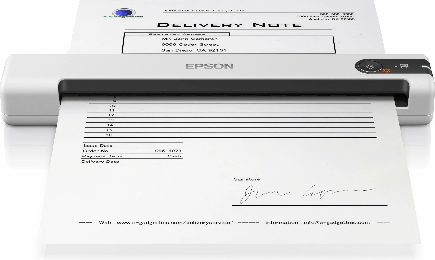 Portativen skener, Epson WorkForce DS-70, 600 x 600 DPI, A4, USB