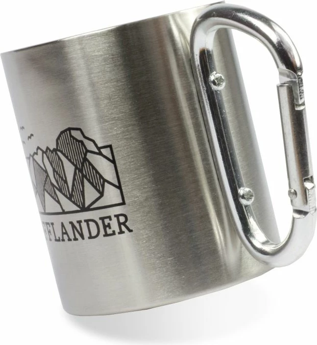 Kampirski lonček s karabinom Offlander, jeklo, sivo/srebrn