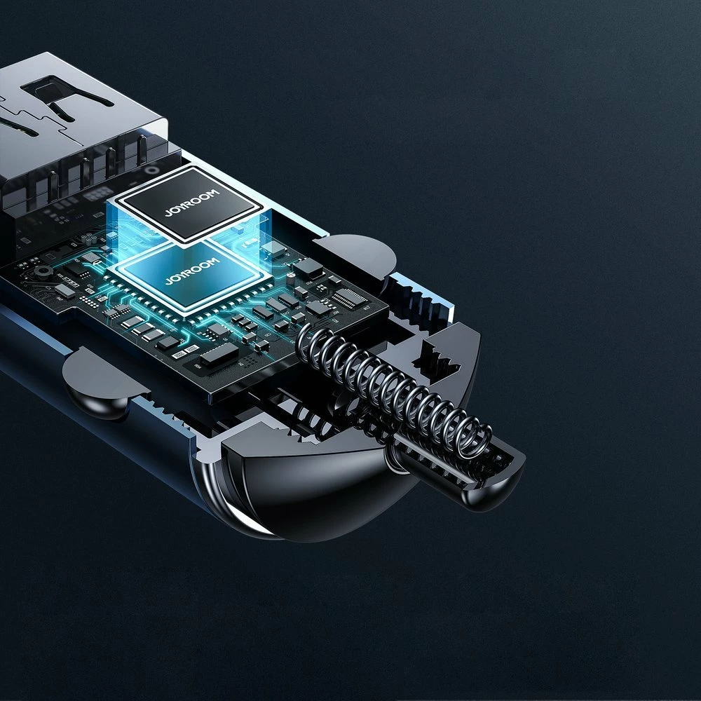 Avtomobilski polnilec, Joyroom C-A35, 45 W, 2x USB/USB-C, siva