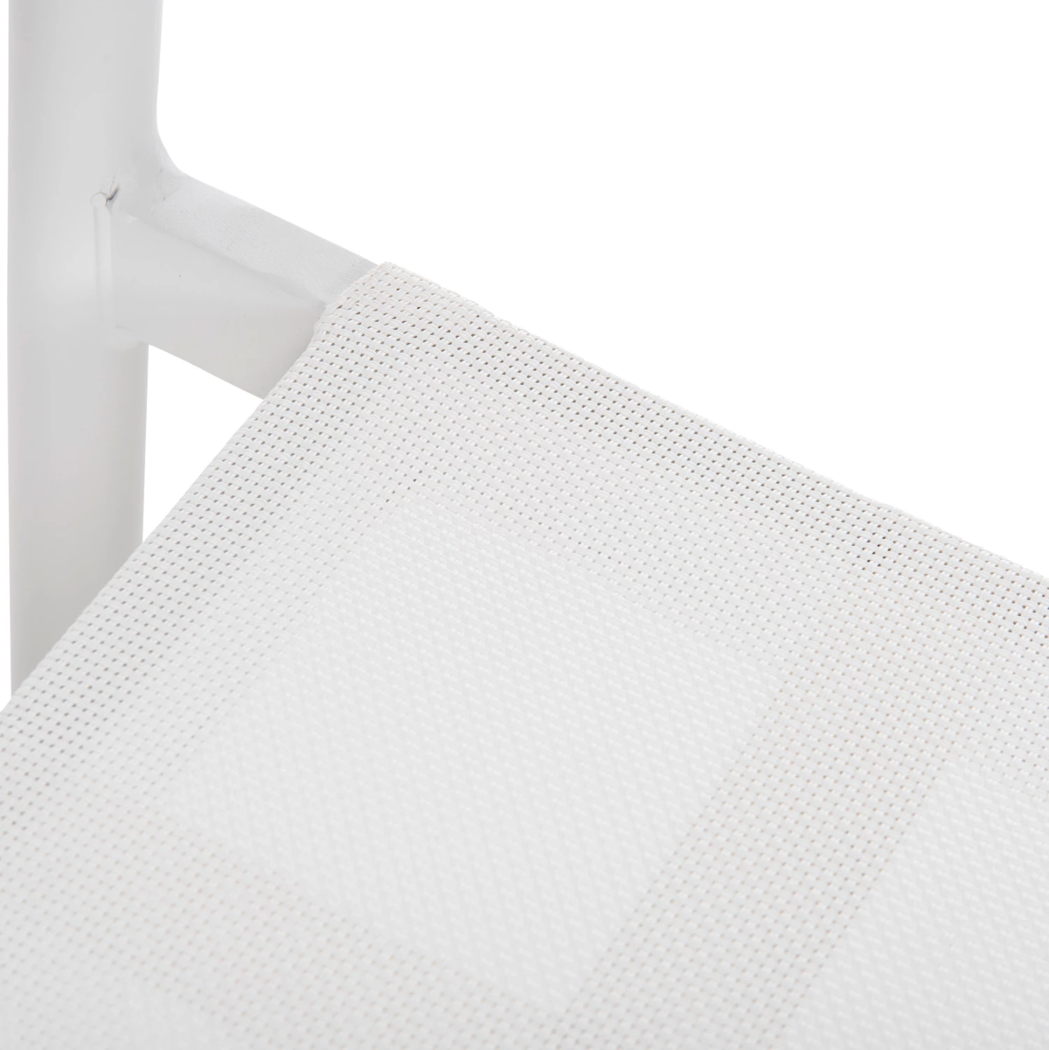 Aluminijast stol RONNY FH5998.02, belo ogrodje in bel textilene, 53x51x80 cm